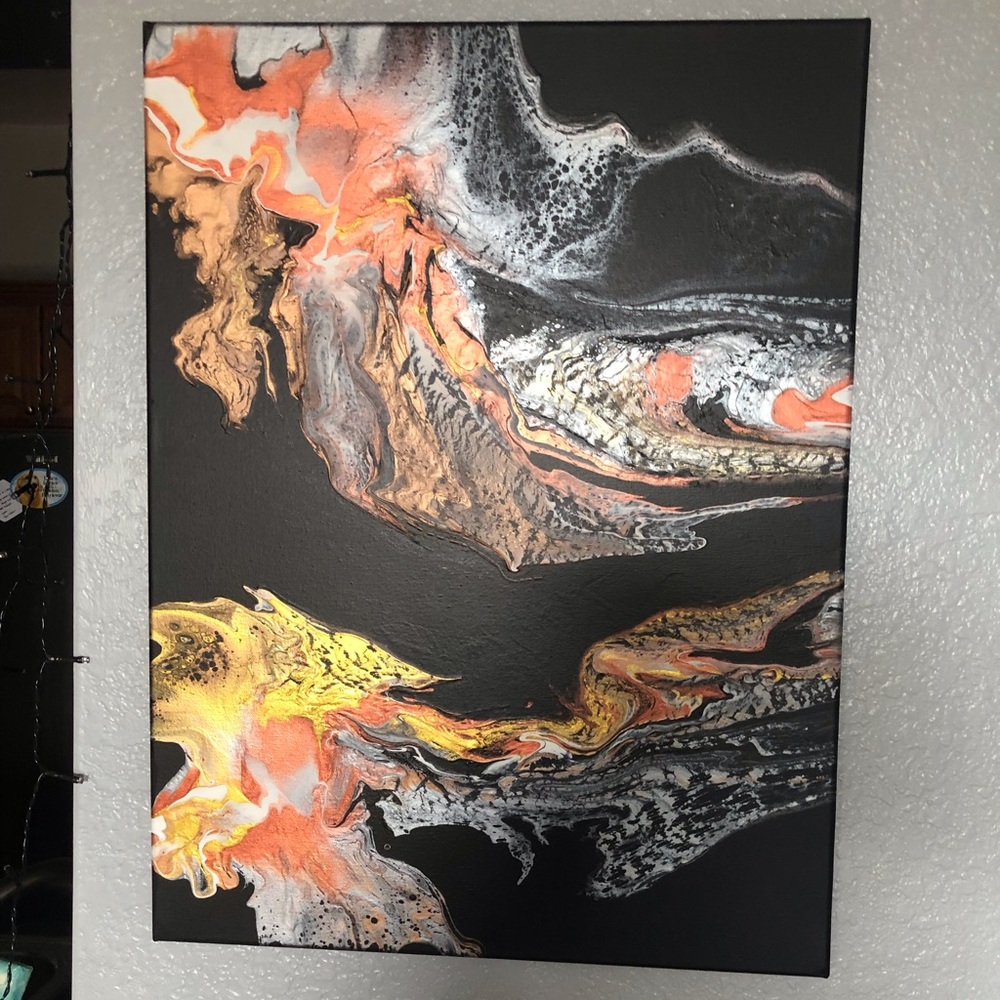 Original acrylic poured painting